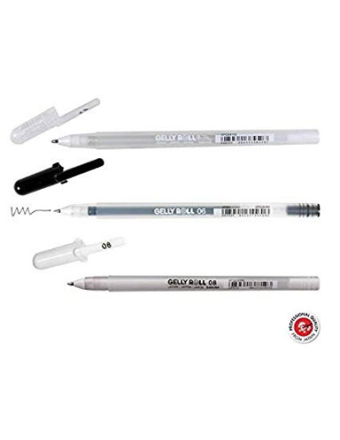 Gelly Roll Mix, Negro, Blanco, Transparente. De Sakura