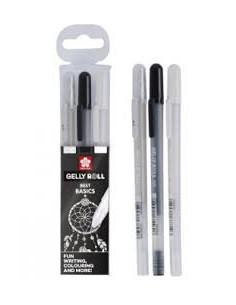 Gelly Roll Mix, Negro, Blanco, Transparente. De Sakura