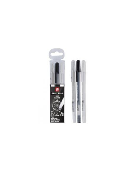 Gelly Roll Mix, Negro, Blanco, Transparente. De Sakura