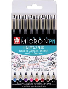 Pigma Micron PN Estuche 8 colores, de Sakura