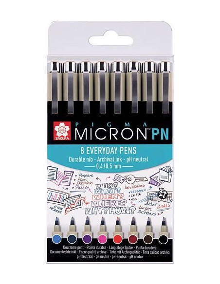 Pigma Micron PN Estuche 8 colores, de Sakura