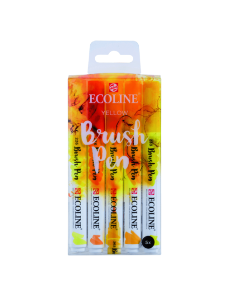Ecoline Brushpen amarillos, 5 rotuladores