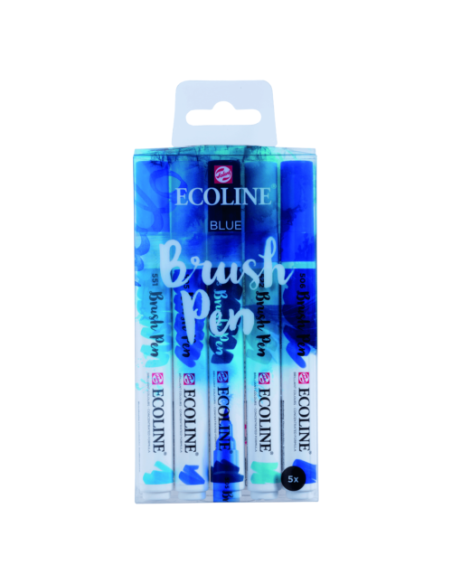 Ecoline Brushpen Azules, 5 rotuladores