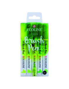 Ecoline Brushpen Verdes, 5 rotuladores