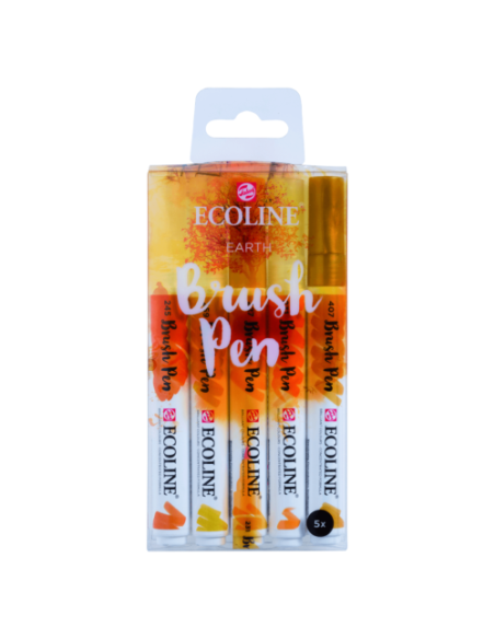 Ecoline Brushpen Tierras, 5 rotuladores