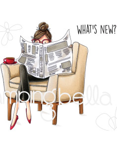 Sello Stampingbella Uptown Girl Nancy Reads The Newspaper