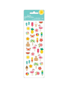 Pegatinas Puffy, Pink paislee, Whimsical