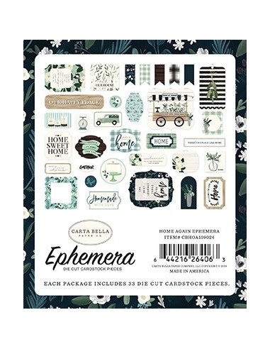 Die-cuts Echo Park, Home Again, Ephemera