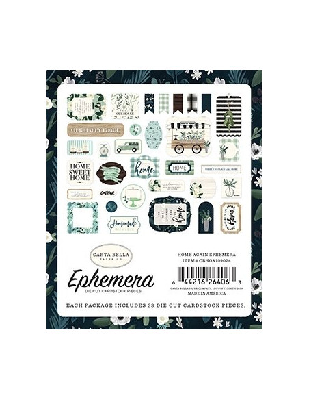 Die-cuts Echo Park, Home Again, Ephemera