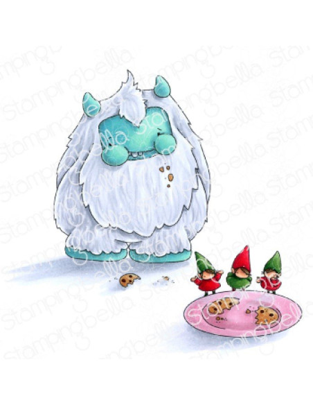 Sello Stampingbella Yeti sneaks a cookie