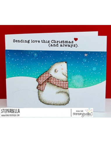 Sello Stampingbella Polar Bear, wishing upon a star