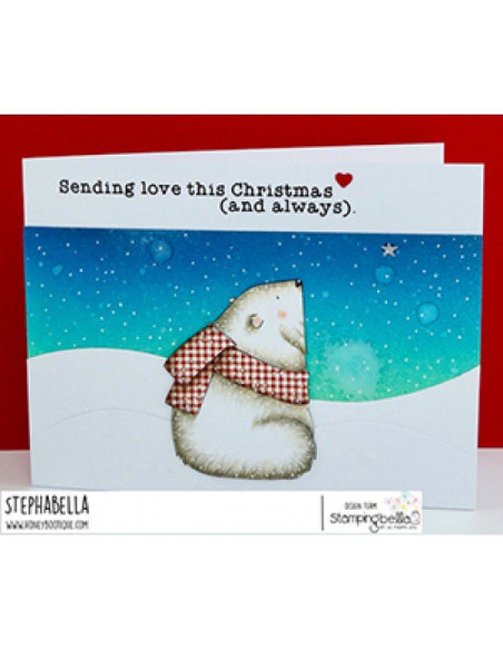 Sello Stampingbella Polar Bear, wishing upon a star