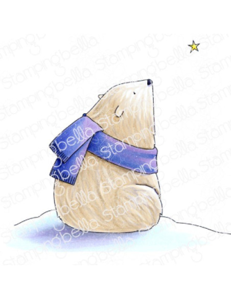 Sello Stampingbella Polar Bear, wishing upon a star