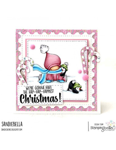 Sello Stampingbella Bundle girl Skater with penguins