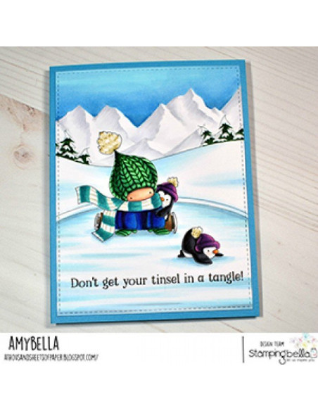 Sello Stampingbella Bundle girl Skater with penguins