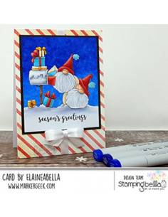 Sello Stampingbella Christmas card gnomes 2