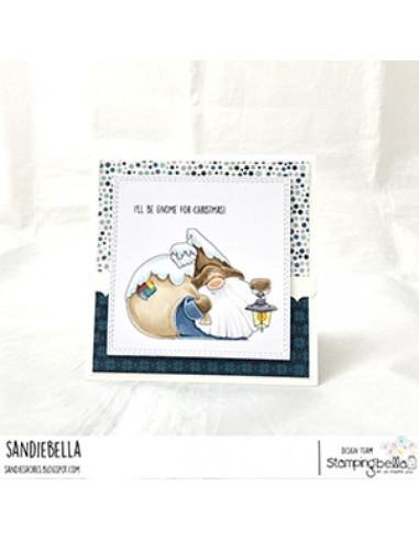 Sello Stampingbella Gnome with a lantern