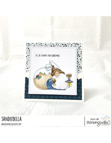 Sello Stampingbella Gnome with a lantern