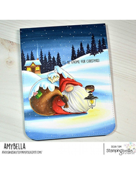 Sello Stampingbella Gnome with a lantern