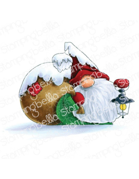 Sello Stampingbella Gnome with a lantern