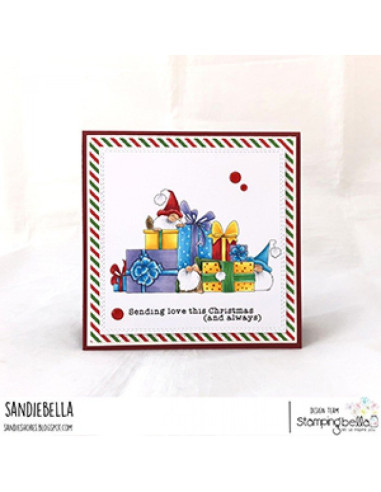Sello Stampingbella Gnomes with presents