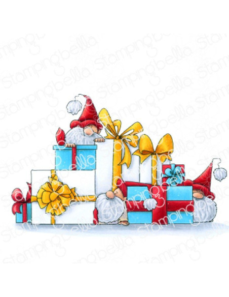 Sello Stampingbella Gnomes with presents