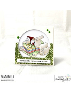Sello Stampingbella Gnome with a list 2