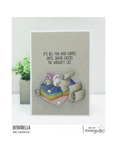 Sello Stampingbella Gnome with a list