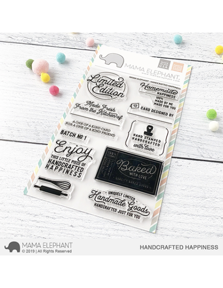 Mama Elephant sello Handcrafted Happiness