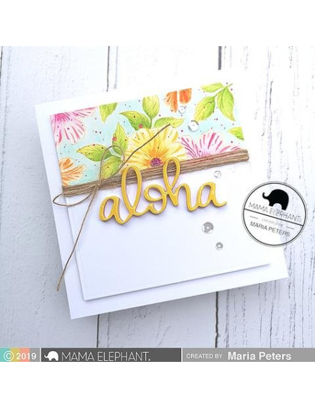 Mama Elephant Aloha Script Die