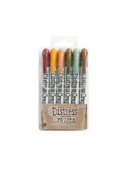 Distress Crayons, Tim Holtz, Set 10, 6 unid