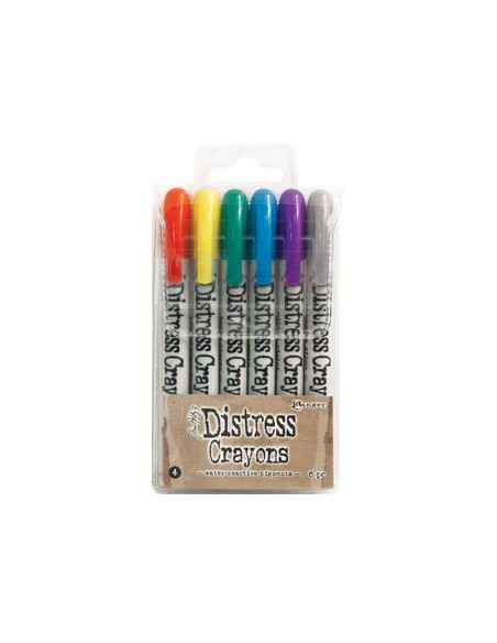 Distress Crayons, Tim Holtz, Set 4 6 unid