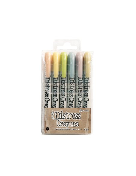 Distress Crayons, Tim Holtz, Set 8, 6 unid