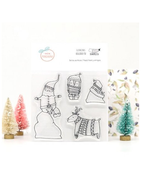 Sello Mia Mandarina Papa Noel y Amigos