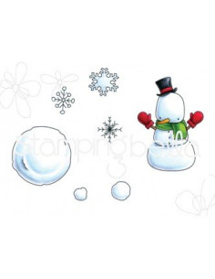 Sello Stampingbella Little bits Snowman Set