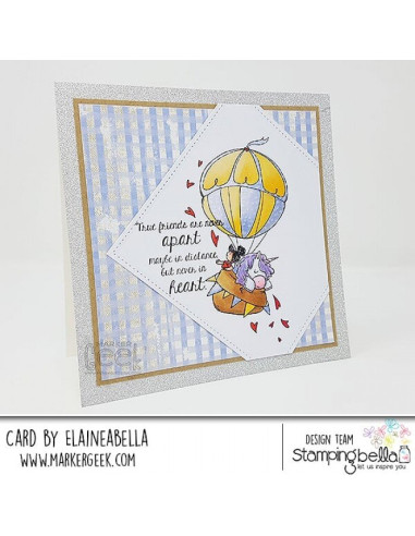 Sello Stampingbella Up up and away Rosie and Bernie