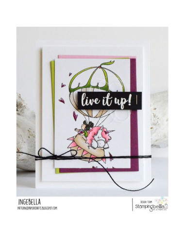 Sello Stampingbella Up up and away Rosie and Bernie