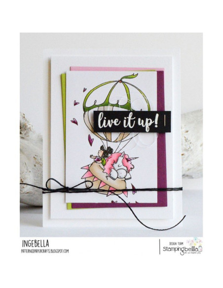 Sello Stampingbella Up up and away Rosie and Bernie