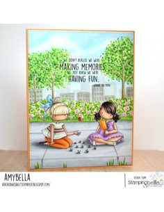 Sello Stampingbella Tiny Townies playing jacks 2