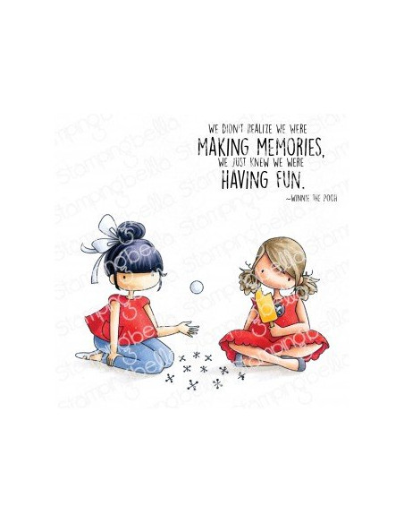 Sello Stampingbella Tiny Townies playing jacks