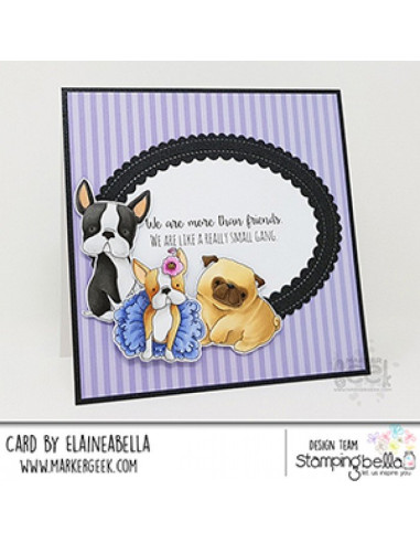 Sello Stampingbella Boston pug and chihuaha