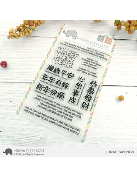 Mama Elephant sello Lunar Sayings