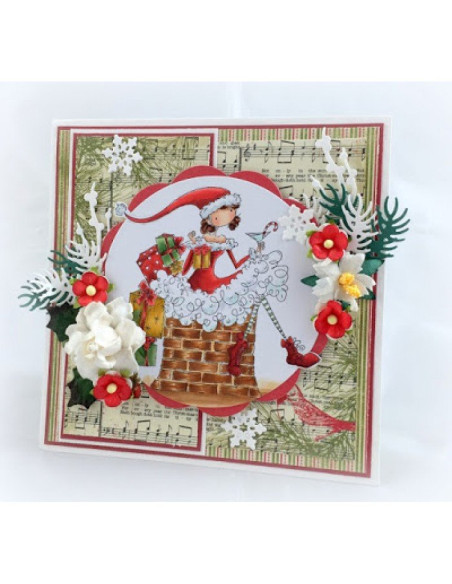 Sello Stampingbella Uptown Girls, Charlie waits by chimn