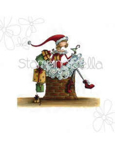 Sello Stampingbella Uptown Girls, Charlie waits by chimn