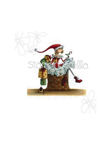 Sello Stampingbella Uptown Girls, Charlie waits by chimn