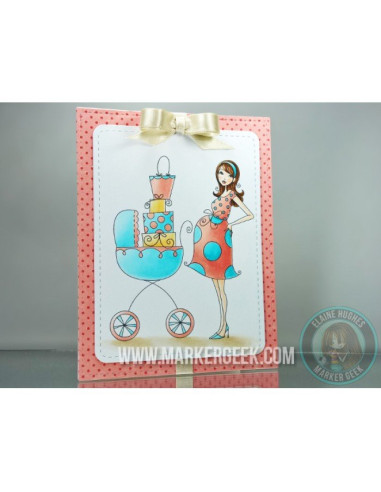 Sello Stampingbella Baby carriage Abella