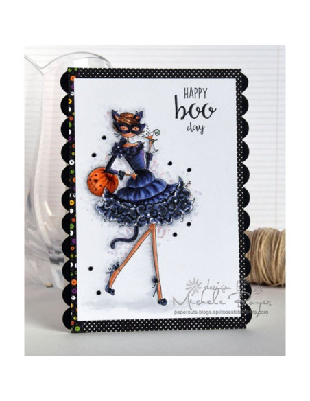 Sello Stampingbella Uptown Girl, Kitty loves Halloween