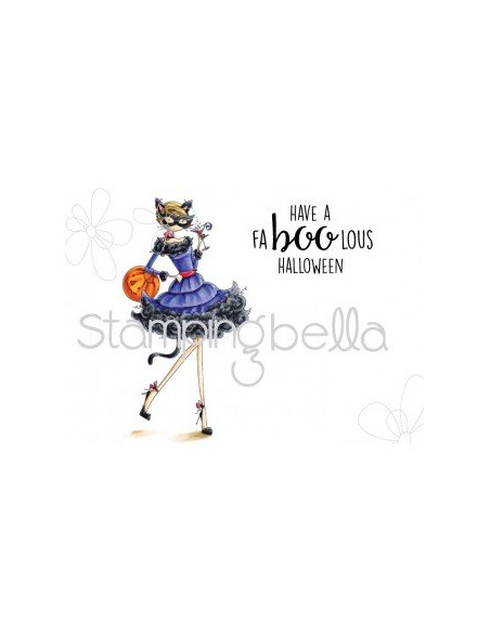 Sello Stampingbella Uptown Girl, Kitty loves Halloween