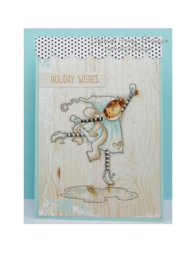 Sello Stampingbella Tiny Townie Skylar loves to skate