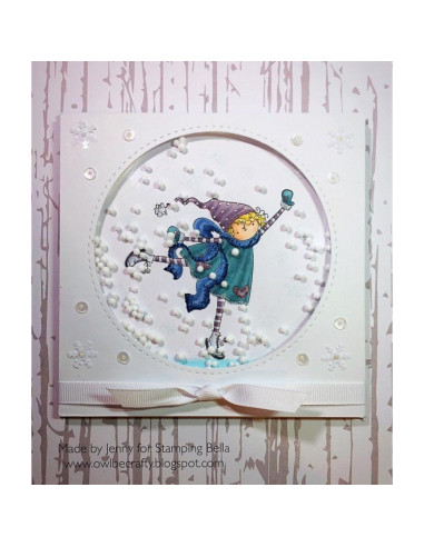 Sello Stampingbella Tiny Townie Skylar loves to skate